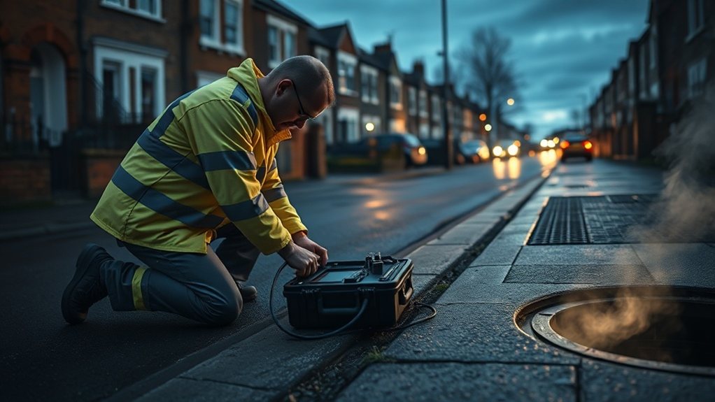 No-dig underground leak detection equipment in Barnes